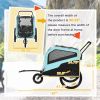 Aosom 2-in-1 Large Dog Bike Trailer & Stroller Combo with Safety Hitch Quick-release Wheels Foot Support Pet Bicycle Cart