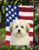 White with Gray Coton de Tulear American Flag Garden Flag Mailbox Flag Decorative Yard Flag Banner Outside Patio Artwork Yard Flower Beds, Garden Size