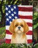 Gold and White Shih Tzu American Flag Garden Flag Mailbox Flag Decorative Yard Flag Banner Outside Patio Artwork Yard Flower Beds, Garden Size