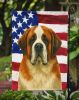 Red and White Saint Bernard American Flag Garden Flag Mailbox Flag Decorative Yard Flag Banner Outside Patio Artwork Yard Flower Beds, Garden Size