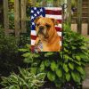 Fawn English Bulldog American Flag Garden Flag Mailbox Flag Decorative Yard Flag Banner Outside Patio Artwork Yard Flower Beds, Garden Size