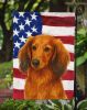 Longhaired Red Dachshund American Flag Garden Flag Mailbox Flag Decorative Yard Flag Banner Outside Patio Artwork Yard Flower Beds, Garden Size