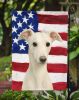 White Whippet American Flag Garden Flag Mailbox Flag Decorative Yard Flag Banner Outside Patio Artwork Yard Flower Beds, Garden Size, Multicolor