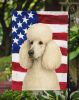 White Standard Poodle American Flag Garden Flag Mailbox Flag Decorative Yard Flag Banner Outside Patio Artwork Yard Flower Beds, Garden Size