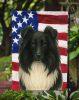 Black and White Sheltie American Flag Garden Flag Mailbox Flag Decorative Yard Flag Banner Outside Patio Artwork Yard Flower Beds, Garden Size