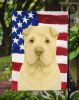Cream Shar Pei American Flag Garden Flag Mailbox Flag Decorative Yard Flag Banner Outside Patio Artwork Yard Flower Beds, Garden Size, Multicolor