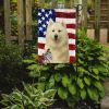 White Samoyed American Flag Garden Flag Mailbox Flag Decorative Yard Flag Banner Outside Patio Artwork Yard Flower Beds, Garden Size, Multicolor