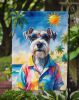 Schnauzer Summer Beach Time Garden Flag Mailbox Flag Decorative Yard Flag Banner Outside Patio Artwork Yard Flower Beds, Garden Size, Multicolor