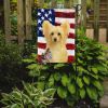 Cream and White Powderpuff Chinese Crested American Flag Garden Flag Mailbox Flag Decorative Yard Flag Banner Outside Patio Artwork Yard Flower Beds
