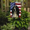 Black and White English Springer Spaniel American Flag Garden Flag Mailbox Flag Decorative Yard Flag Banner Outside Patio Artwork Yard Flower Beds