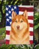 Red and White Siberian Husky American Flag Garden Flag Mailbox Flag Decorative Yard Flag Banner Outside Patio Artwork Yard Flower Beds, Garden Size