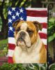 Brindle and White English Bulldog American Flag Garden Flag Mailbox Flag Decorative Yard Flag Banner Outside Patio Artwork Yard Flower Beds