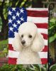 White Toy Poodle American Flag Garden Flag Mailbox Flag Decorative Yard Flag Banner Outside Patio Artwork Yard Flower Beds, Garden Size, Multicolor