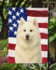 White Samoyed American Flag Garden Flag Mailbox Flag Decorative Yard Flag Banner Outside Patio Artwork Yard Flower Beds, Garden Size, Multicolor
