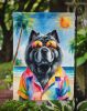Black Chow Chow Summer Beach Time Garden Flag Mailbox Flag Decorative Yard Flag Banner Outside Patio Artwork Yard Flower Beds, Garden Size, Multicolor