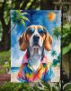 Beagle Summer Beach Time Garden Flag Mailbox Flag Decorative Yard Flag Banner Outside Patio Artwork Yard Flower Beds, Garden Size, Multicolor