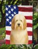 White and Tan Bearded Collie American Flag Garden Flag Mailbox Flag Decorative Yard Flag Banner Outside Patio Artwork Yard Flower Beds, Garden Size
