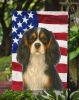 Tricolor Cavalier Spaniel American Flag Garden Flag Mailbox Flag Decorative Yard Flag Banner Outside Patio Artwork Yard Flower Beds, Garden Size