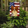 White with Red Papillon American Flag Garden Flag Mailbox Flag Decorative Yard Flag Banner Outside Patio Artwork Yard Flower Beds, Garden Size