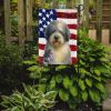 Gray and White Old English Sheepdog American Flag Garden Flag Mailbox Flag Decorative Yard Flag Banner Outside Patio Artwork Yard Flower Beds