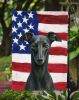 Black Italian Greyhound American Flag Garden Flag Mailbox Flag Decorative Yard Flag Banner Outside Patio Artwork Yard Flower Beds, Garden Size