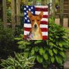 Red and White Rat Terrier American Flag Garden Flag Mailbox Flag Decorative Yard Flag Banner Outside Patio Artwork Yard Flower Beds, Garden Size