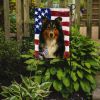 Tricolor Collie American Flag Garden Flag Mailbox Flag Decorative Yard Flag Banner Outside Patio Artwork Yard Flower Beds, Garden Size, Multicolor