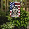 Black and White Siberian Husky American Flag Garden Flag Mailbox Flag Decorative Yard Flag Banner Outside Patio Artwork Yard Flower Beds, Garden Size