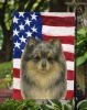 Blue Merle Pomeranian American Flag Garden Flag Mailbox Flag Decorative Yard Flag Banner Outside Patio Artwork Yard Flower Beds, Garden Size