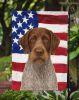 Roan German Wirehaired Pointer American Flag Garden Flag Mailbox Flag Decorative Yard Flag Banner Outside Patio Artwork Yard Flower Beds, Garden Size