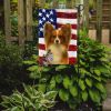 White with Sable Papillon American Flag Garden Flag Mailbox Flag Decorative Yard Flag Banner Outside Patio Artwork Yard Flower Beds, Garden Size