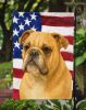 Fawn English Bulldog American Flag Garden Flag Mailbox Flag Decorative Yard Flag Banner Outside Patio Artwork Yard Flower Beds, Garden Size