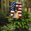 Black and White Rat Terrier American Flag Garden Flag Mailbox Flag Decorative Yard Flag Banner Outside Patio Artwork Yard Flower Beds, Garden Size