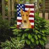 Fawn and White Bull Terrier American Flag Garden Flag Mailbox Flag Decorative Yard Flag Banner Outside Patio Artwork Yard Flower Beds, Garden Size