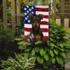 Black and Rust Miniature Pinscher American Flag Garden Flag Mailbox Flag Decorative Yard Flag Banner Outside Patio Artwork Yard Flower Beds