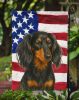 Longhaired Black and Tan Dachshund American Flag Garden Flag Mailbox Flag Decorative Yard Flag Banner Outside Patio Artwork Yard Flower Beds