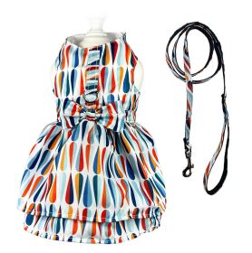 Chic Raindrop Harness Dress with Matching Leash (Size: L)