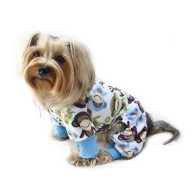 Ultra Soft Plush Minky Monkey Pajamas (Size: L)