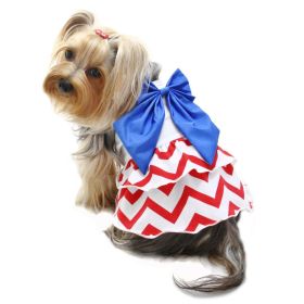 Patriotic Red/White/Blue Large Bow Sundress (Size: L)