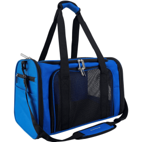 Mr. Peanut's Silver Series Airline Capable Soft Sided Pet Carrier (Color: Deja Blue, Size: 17.5 in L x 11 in W x 11 in H)