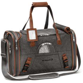 Mr. Peanut's Gold Series Pet Carrier (Color: Charcoal Ash, Size: 18 in L x 10.5 in W x 11 in H)
