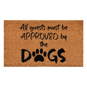 Calloway Mills All guest must be approved by the Dogs Doormat (Size: 17" x 29")
