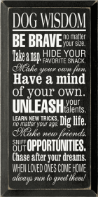 Dog Wisdom Wood Sign (Color: Old Anchor Gray)