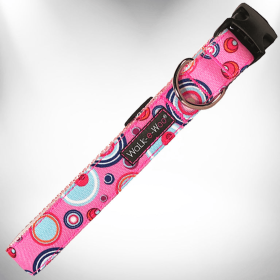 Martini Dog Collars (Color: Pink, Size: S 3/4" width fits 10-14" neck)