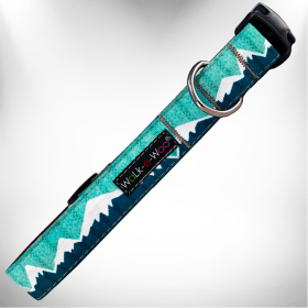 nowcap Mountain Dog Collars (Color: Wintergreen Snowcap Mtn, size: S 3/4" width fits 10-14" neck)