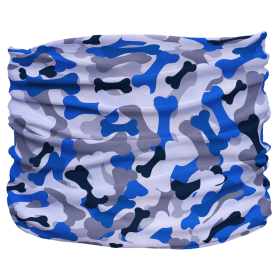 Bone Camo Pup Scruff (Color: Blue,Grey, Size: Teeny)