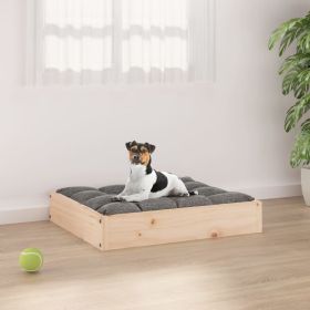 Dog Bed Solid Wood Pine (Color: Pine, Size: 20.3"x17.3"x3.5")