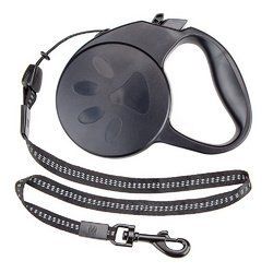 10-foot Extra-Small Retractable Dog Leash (Color: Black)