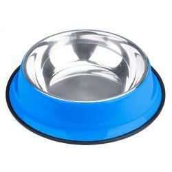 Stainless Steel Dog Bowl (Color: Blue, Size: 72oz)