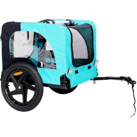 Light Green Foldable Pet Jogging Stroller Dog Carriers Bicycle Trailer Pet Dog Cat Bike Trailer (Color: AS PIC)